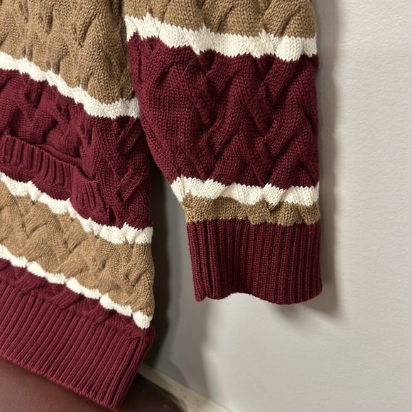 Lands' End Women's Heavy Cotton Cable Drifter Shawl Collar Cardigan Sweater, 2X - Picture 9 of 9